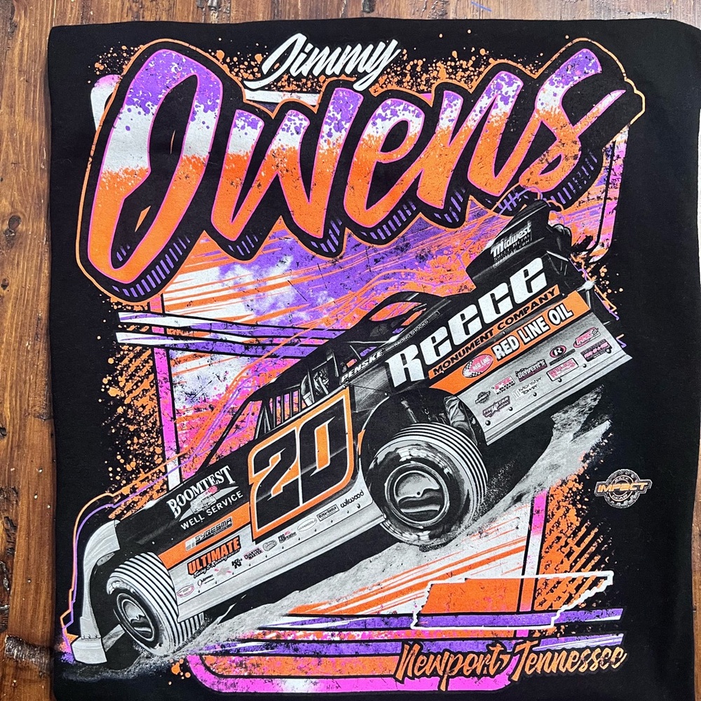 Jimmy Owen’s dirt late model shirt black XL